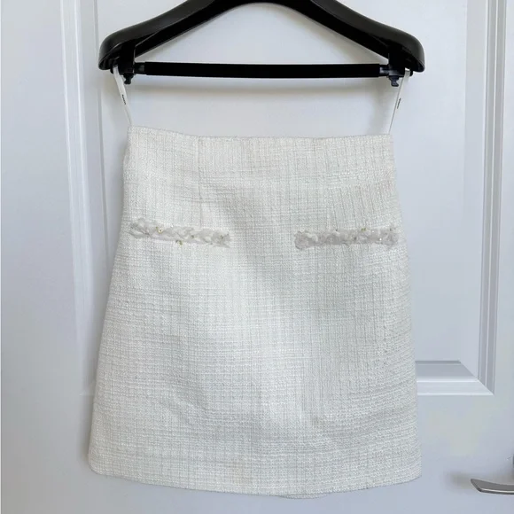Ochirly White Tweed Skirt – Size XS - Picture 3 of 9